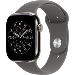Apple Watch Series 11 智能手表 GPS+蜂窝版 46mm 原色钛金属表壳 岩灰色运动型表带 M/L