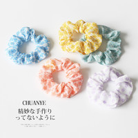 川野 CHUANYE 小清新碎花大肠圈女2025新款可爱百搭高马尾皮筋后脑勺盘发圈