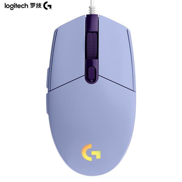 罗技 logitech G102 二代 有线鼠标 8000DPI RGB 紫色