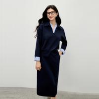 秋水伊人 【2025年秋季】气质翻领两件套女优雅风时尚短款撞色套装