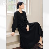 对白 【AN大码系列】2025春秋宫廷风设计感显瘦女式长袖连衣裙