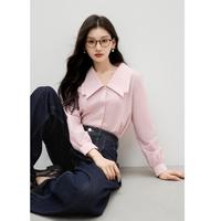秋水伊人 【2025秋款】简约百搭翻领条纹衬衫女通勤时尚H型上衣