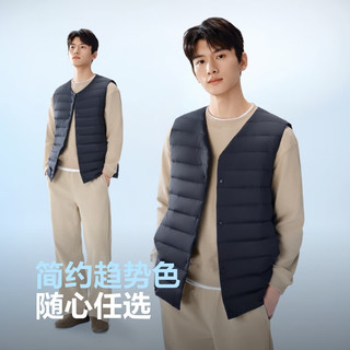 波司登 B250130001 90绒V领防风 中山青 S 男士羽绒马甲