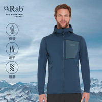 Rab睿坡Superflux男士户外速干保暖抓绒衣运动登山帽衫 QFG-13 碳黑色BKB XL