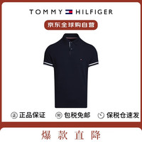 TOMMY HILFIGER 夏季运动潮流轻奢休闲男短袖t恤polo衫34737 黑色 S