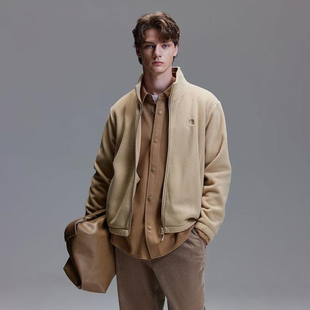 JACK&JONES 杰克琼斯 杰克·琼斯（JACK&JONES）男装秋冬宽松立领刺绣简约纯色立领夹克 165/88A/XS
