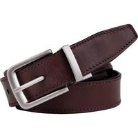 Timberland 添柏岚 男士 经典真皮可翻转两面皮带 羽状边缘 银色单环扣 Brown/Black 36