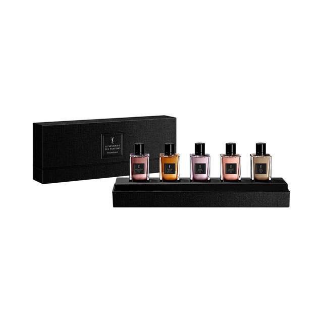 值选：YSL 圣罗兰 衣典香水五件套装（皮革 7.5ml +衬衣 7.5ml +缪斯 7.5ml+西装 7.5ml+花结领 7.5ml ）