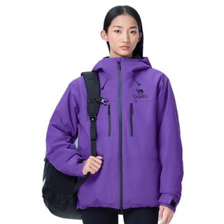 CAMEL骆驼女装硬壳冲锋衣男款三合一可拆卸外套户外暴雨防水登山服 星空紫，男女同款，A14BA31187B L