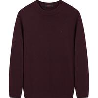 柒牌【含羊毛/可机洗/抗静电】男装毛衫秋冬圆领针织衫 酒红 L 175/92A