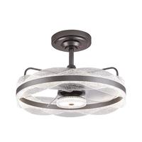 永怡御风轻奢风扇吊灯现代饭厅卧室电扇灯一体变频餐厅隐形风扇灯一体 月光灰60cm/遥控6档风/三色调光