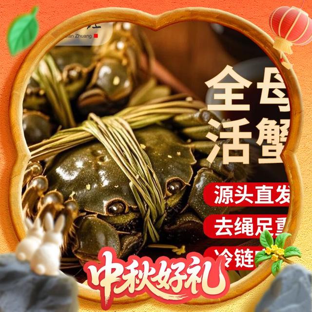 蟹叁钳庄 全母2.5-2.8两 现货大闸蟹 8只礼盒装