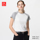 优衣库 女装插肩袖圆领短T恤短袖迷你T修身打底476602 03 灰色 XS /150/76A