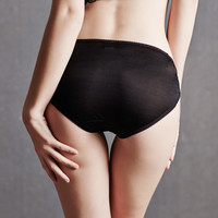 金三塔高开叉真丝内裤100%桑蚕丝低腰内裤女透气舒适无痕三角裤 肉色 XL