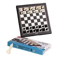 得力(deli)国际象棋磁吸防水折叠棋盘跳棋+收纳盒装 儿童益智教学棋游