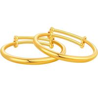 中国黄金（CHINA GOLD）宝宝黄金手镯0-6岁儿童光面金镯子足金童镯百天满月婴儿周岁 【轻版】-约5.33g-单只