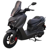 破界 猛禽x5燃油踏板摩托车150省油实用外卖代步标准版哑黑