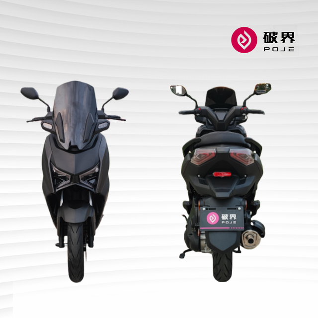 移动端、京东百亿补贴：破界 猛禽x5燃油踏板摩托车150省油实用外卖代步标准版哑黑