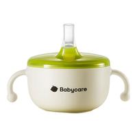 babycare BC2404516 儿童三合一不锈钢吸管辅食碗 300ml 奇点青