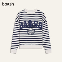 ba&sh bash2025新款早秋长袖落肩印花休闲法式卫衣1H24BENJ NAVY