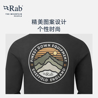 Rab睿坡Basecamp 3 Peaks圆领透气舒适打底衫长袖T恤男 QCC-11 黑灰色BEL L