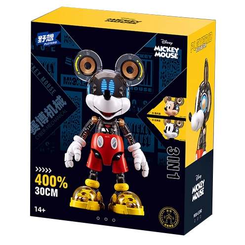 PLEYERID 野想 迪士尼系列 M38-LS090 米奇 拼装赛博机械版 400%Plus 三种造型