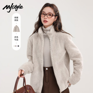 MJ STYLE 女士双面绒加厚保暖休闲开衫毛毛上衣