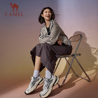 CAMEL骆驼[星际]老爹男鞋厚底增高透气运动休闲鞋子 X24C097638，白/银，女 41