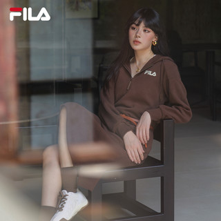 FILA 斐乐连衣裙2025年秋季长款连帽打底卫衣长裙子