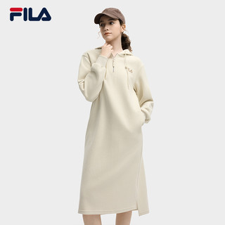 FILA 斐乐连衣裙2025年秋季长款连帽打底卫衣长裙子