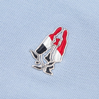 暇步士(Hush Puppies)童装儿童男童2025秋季t恤简约经典休闲百搭数字长袖polo衫 冰川蓝 120 cm
