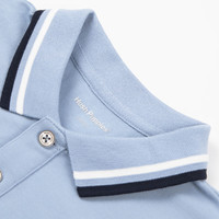 暇步士（Hush Puppies）童装儿童男童2025秋季t恤简约经典休闲百搭数字长袖polo衫 冰川蓝 110 cm