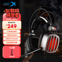 西伯利亚 S21 2代升级版 耳罩式头戴式有线游戏耳机 铁银灰 USB口