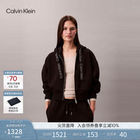 卡尔文·克莱恩 Jeans 女士抓绒提花织带连帽开衫卫衣 47D284G UB1
