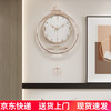 康巴丝 轻奢鹿头钟表 2025款 北欧现代客厅挂钟 18英寸 珍珠白色