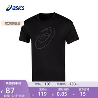 ASICS 亚瑟士 运动T恤男子跑步短袖透气舒适 黑色