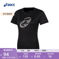 ASICS 亚瑟士 女子运动T恤舒适透气跑步运动短袖  黑色