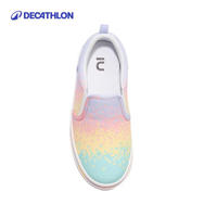 DECATHLON 迪卡侬 儿童滑板鞋一脚蹬休闲鞋帆布鞋运动鞋子IVS2粉萌梦幻紫30-4266845