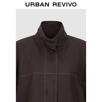 URBAN REVIVO UWU150016 撞色明线棉质夹克 暗紫 S