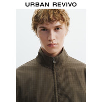 UR UR2025秋季男装时尚复古休闲格纹宽松夹克外套UMF150076 卡其棕格子 L