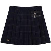 Teenie Weenie小熊女装半身裙25秋季时尚优雅高腰A字百褶短裙 撞色 XS