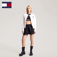 TOMMY JEANS【粗绞花】秋冬女装复古学院风慵懒风宽松圆领针织开衫外套 燕麦白YBH S (:100-115斤)