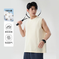 班尼路男士纯棉运动背心男款夏青少年打底汗衫美式无袖男T恤A 【背心】灰#纯色 3XL