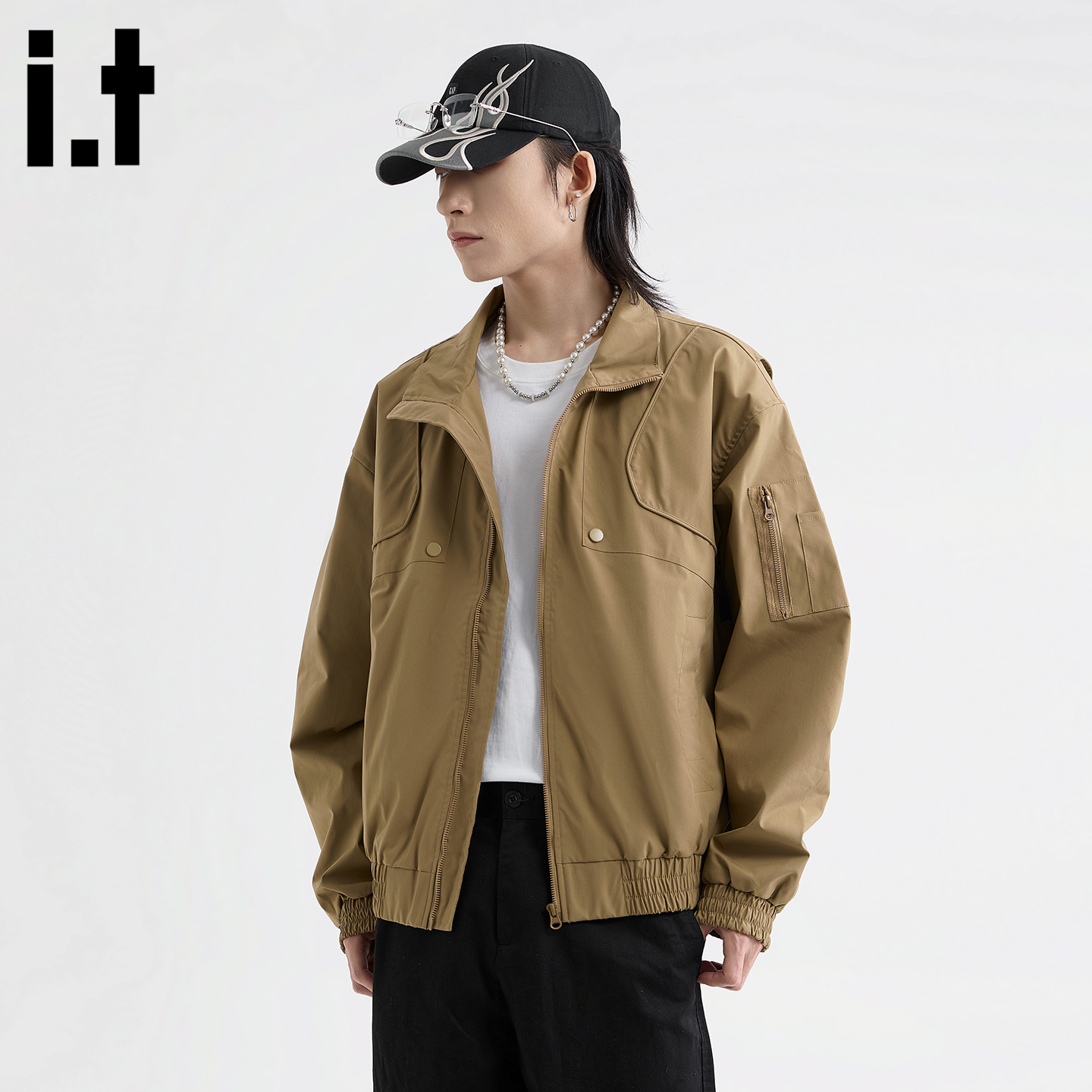 FIVE CM 翻领休闲棒球服夹克