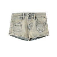 5厘米 FIVE CM 女士复古蓝色水洗短款牛仔裤 5CMSPMGFK2150