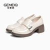 戈美其 GEMEIQ 集合单鞋小皮鞋粗跟玛丽珍女鞋配裙子气质浅口单鞋子