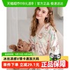 FENTENG 芬腾 女士睡衣夏季冰丝薄款V领短袖女款卡通加大码开衫家居服套装