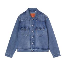 Levi's 25年秋冬男士巴恩风美式翻领时尚休闲夹克外套 深蓝 XS