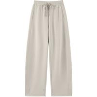 太平鸟高腰针织香蕉裤2025年春季宽松茧型弯刀裤运动休闲裤子 灰色（防勾丝升级） XL