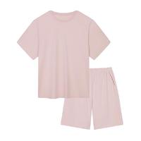 ubras纯棉纯色家居服舒适套头睡衣套装男女款
